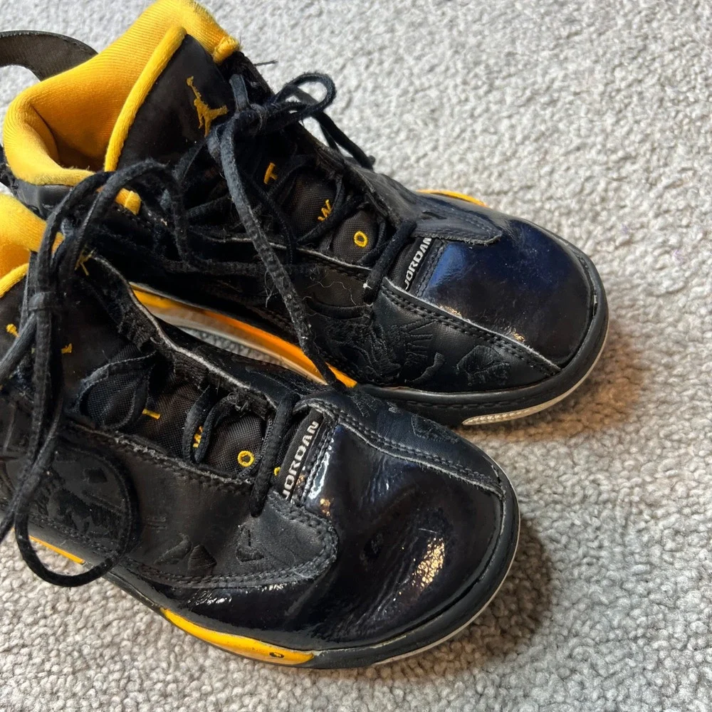 Jordan‎ dub zero sneakers 1y Black Yellow Patent Leather Basketball streetwear